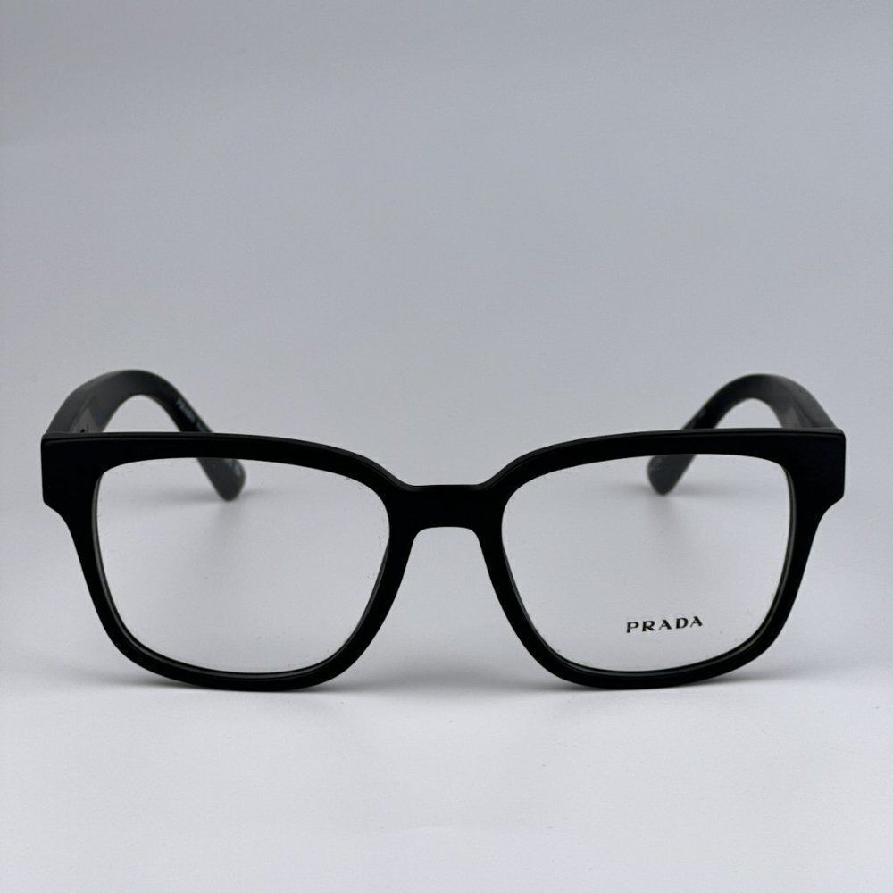 NEW Prada PRA09V 12P1O1 Matte Black Square Unisex Eyeglasses VPR A09